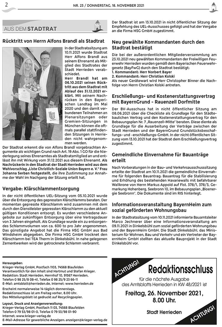Amtsblatt Herrieden Seite 2